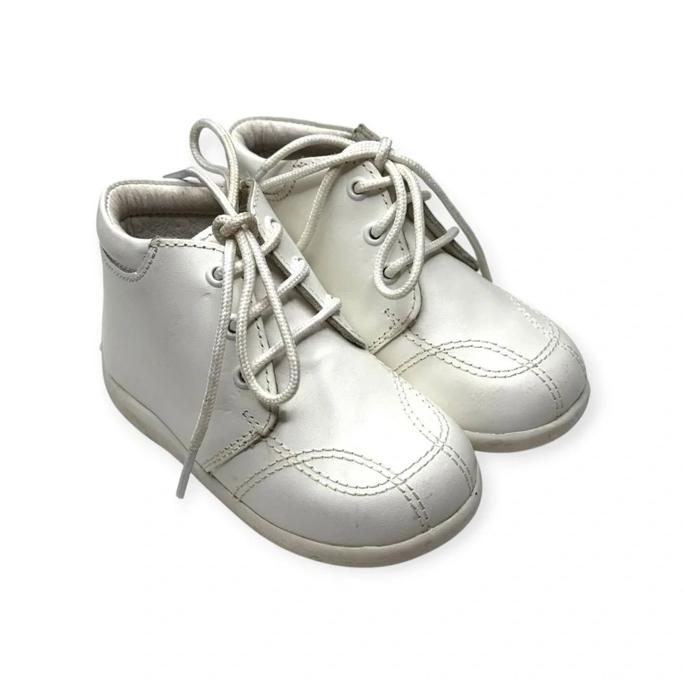 Andanenes ❤︎︎ A5049 Lace-Up Walking Shoe Bootie ❤︎︎White ❤︎︎ 7 Baby Boy Girl ❤︎︎